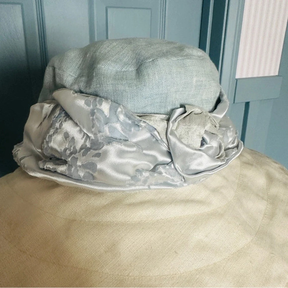 Langston Bourquin Vintage Floral 50s Medium Brim Hat - Picture 3 of 8